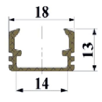 Profil aluminiowy ALU-LED P2W wysoki surowy 1m