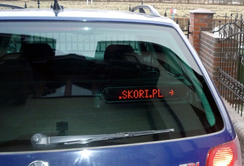 Komunikator LED - wyświetlacz diodowy do samochodu - zielony