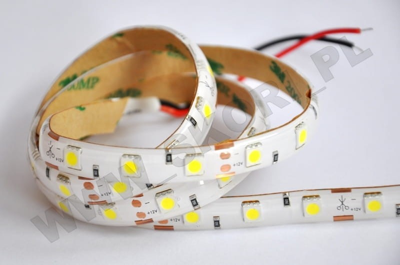 Taśma 300 LED SMD5050 IP65 wodoodporna biała ciepła 1m