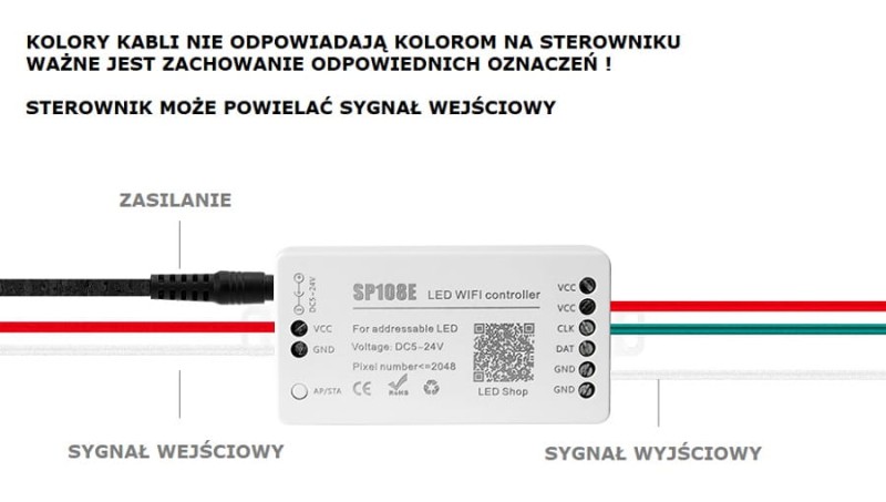 Sterownik magic RGB WS2811 SP108E WiFi LED Shop