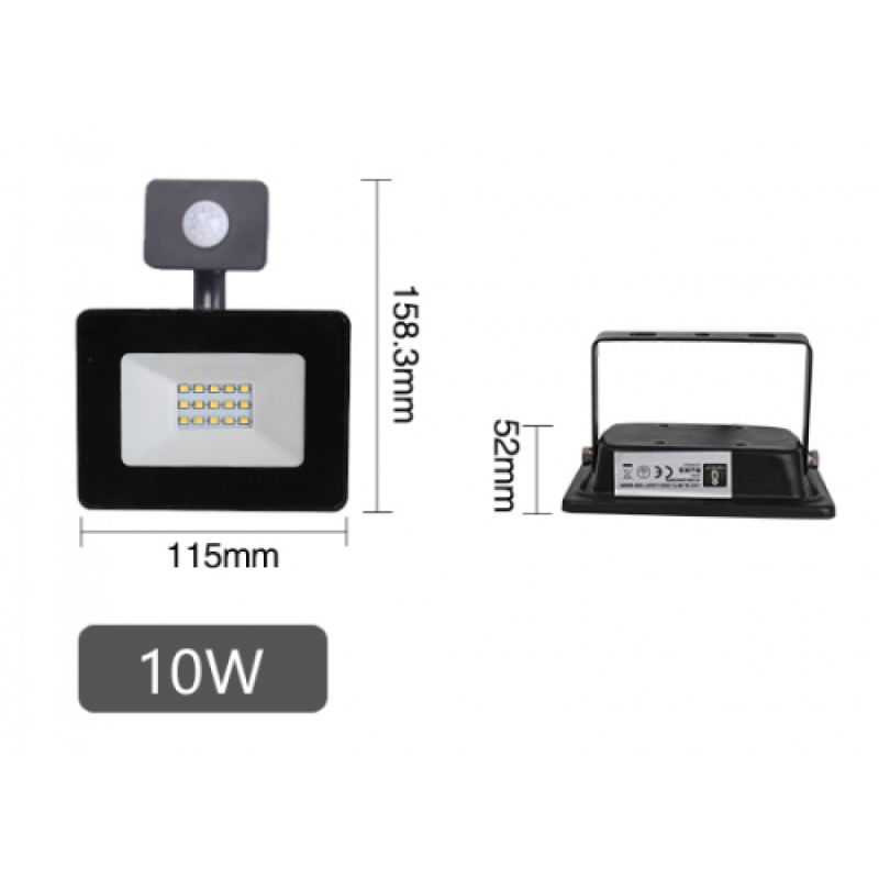 Naświetlacz Aigotar LED SMD 10W 230V CZUJNIK RUCHU NW