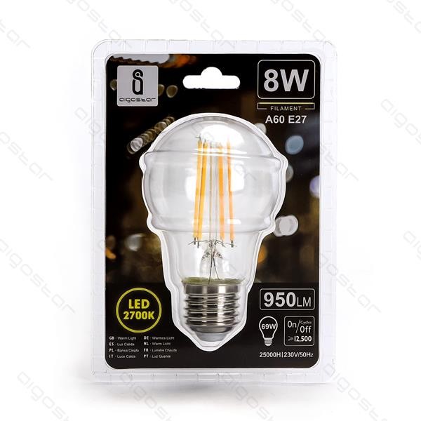 Żarówka LED A60 Filament 8W 2700K E27 Aigostar
