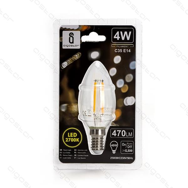 Żarówka LED C35 Filament 4W 2700K E14 Aigostar