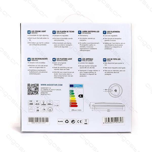 Plafon Aigostar CEILING LIGHT 24W 1600lm NW 4000K