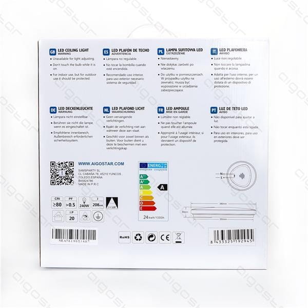 Plafon Aigostar CEILING LIGHT 24W 1600lm NW 4000K