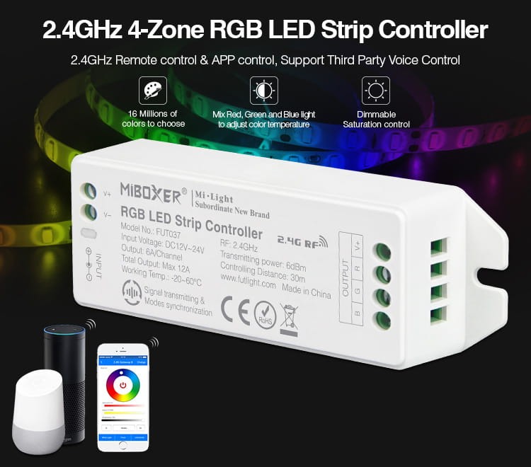Milight MIBOXER Kontroler RGB strefowy 12A FUT037M