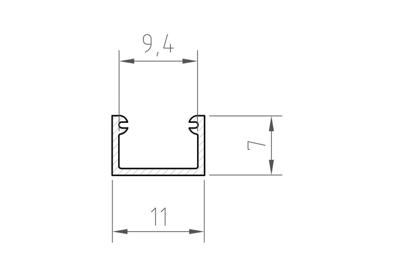 Profil Aluminiowy TECH-LIGHT anodowany  P4-2 1m