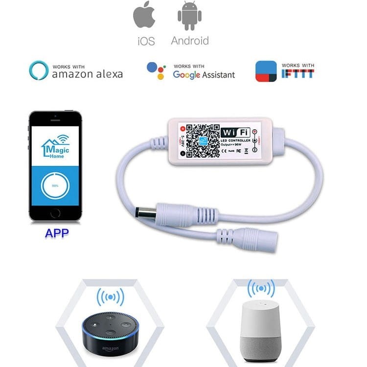 Kontroler mini WiFi sterownik LED mono 96W SMART DC