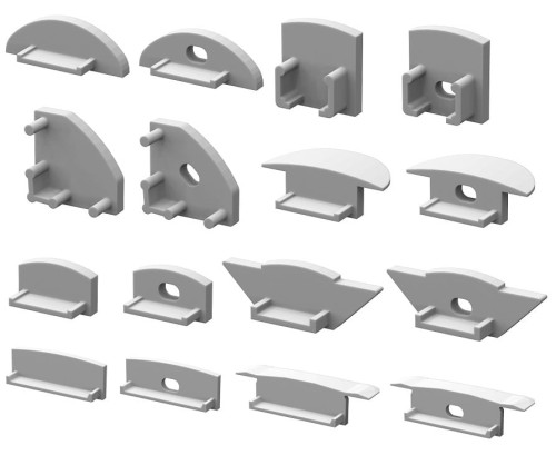 Komplet zaślepek do profili TECH-LIGHT C2 - P13, P14  pełna + z otworem