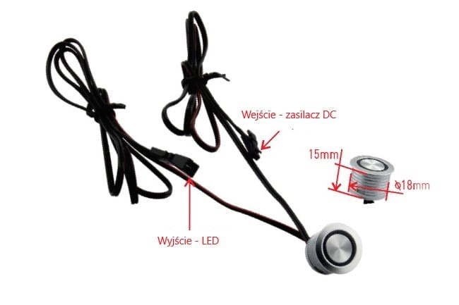 STEROWNIK DOTYKOWY LED włącznik w otwór metal podświetlenie TD008