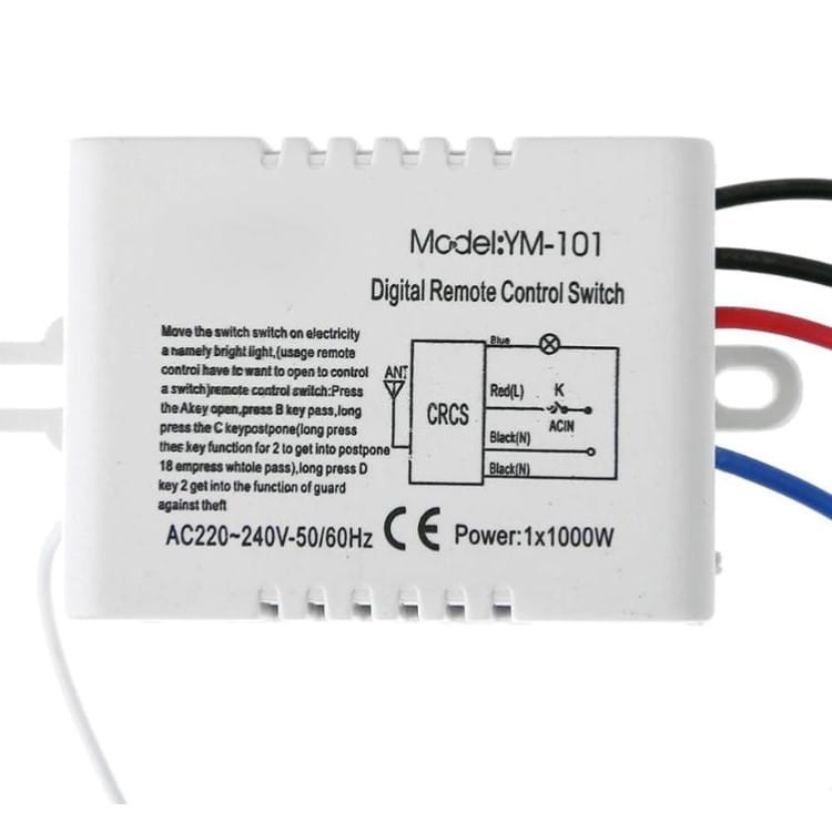 Zdalny Włącznik Urządzeń 230V 1000W PILOT RF 1 kanał BLACK