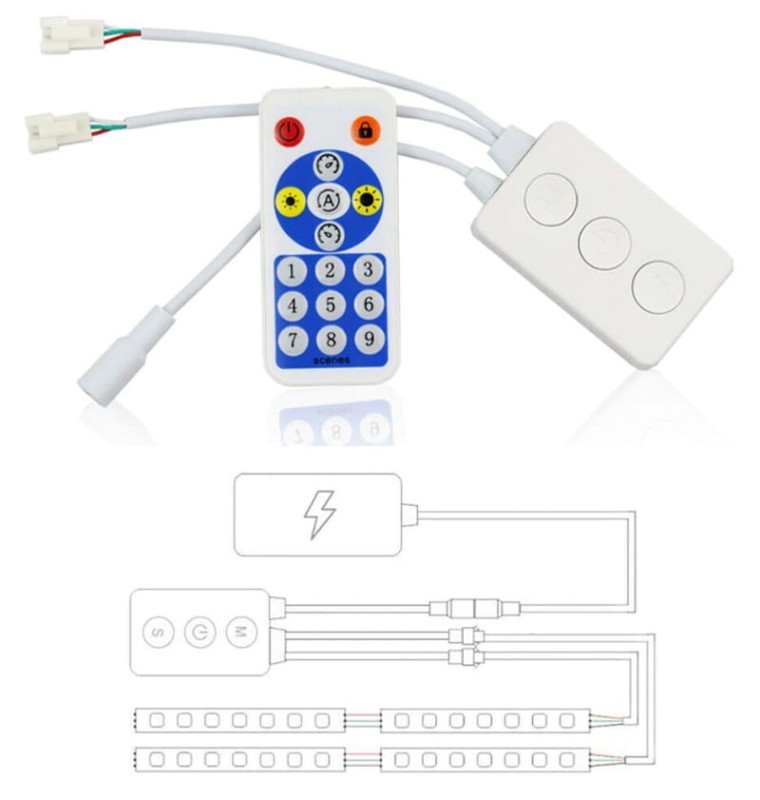 Sterownik magic RGB SP601E Bluetooth + Pilot Dual Output