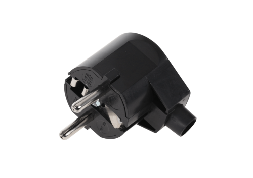 Wtyczka unischuko 230V uziemienie skręcana czarna