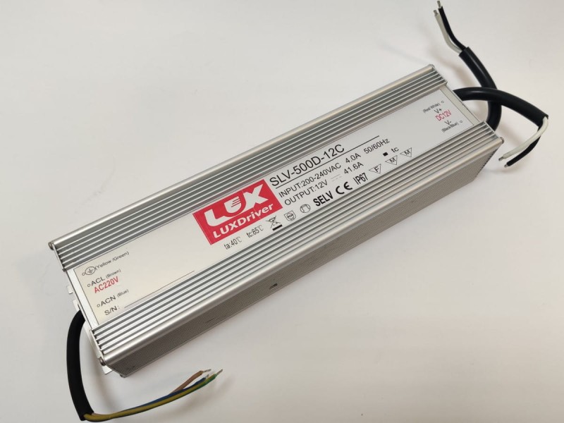 ZASILACZ LED SLV wodoodporny IP67 12V 41,66A 500W