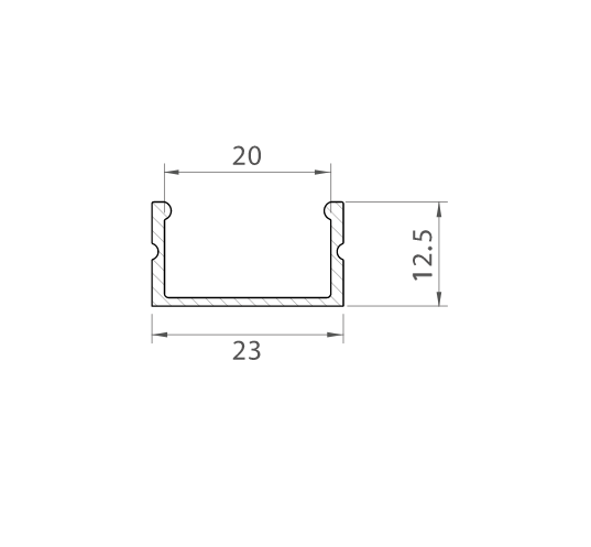Profil Aluminiowy TECH-LIGHT CZARNY szeroki P13-2 1m