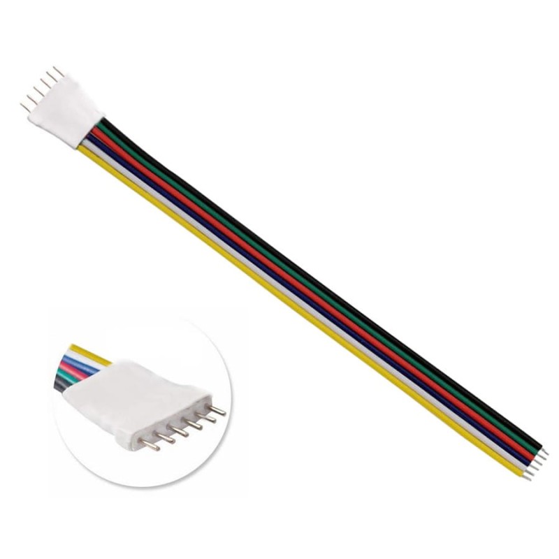 Złączka do taśmy LED RGB+CCT 6-PIN wtyk + kabel