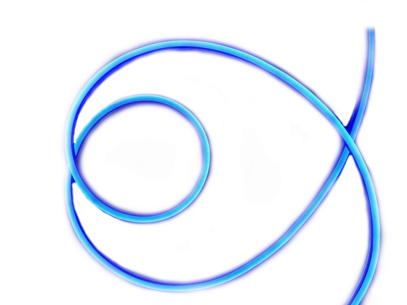 NEON LED FLEX kąt świecenia 360° 230V niebieski 1m