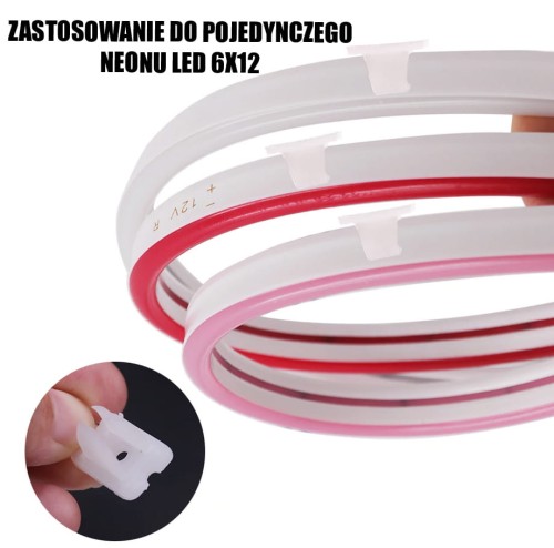 UCHWYT plastikowy do LED NEON FLEX 6x12mm 12V - 1 szt.