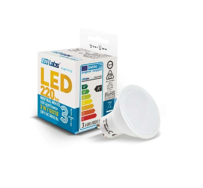 Żarówka LED GU10 3W 220lm LedLabs NEUTRALNA