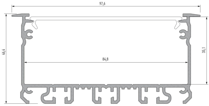 Profil aluminiowy LUMINES inLARGO biały 1m wpuszczany
