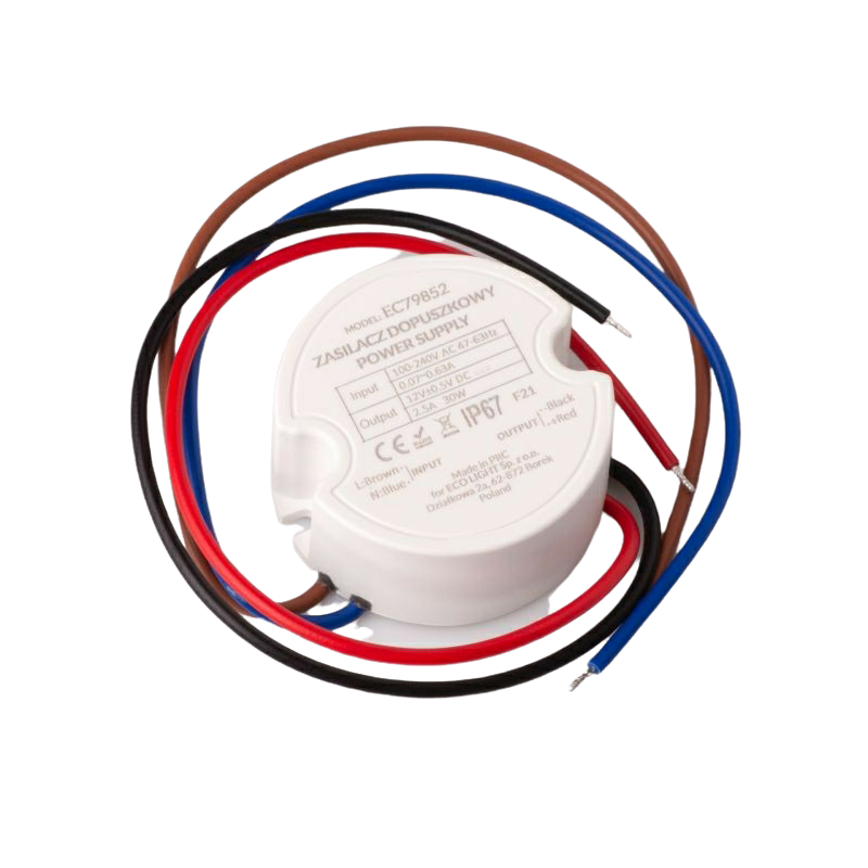 Zasilacz Hermetyczny dopuszkowy LED IP67 30W 12V 2,5A