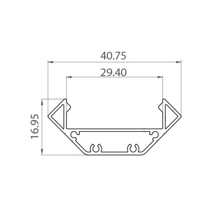 Profil Aluminiowy TECH-LIGHT czarny lakierowany P3-3 1m