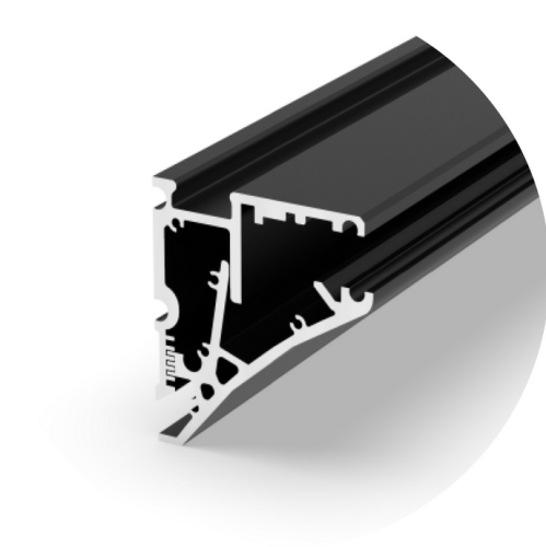 Profil aluminiowy szybowy TECH-LIGHT P10-1 czarny lakierowany 1m 