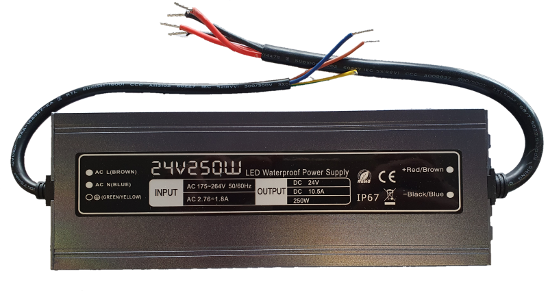YPS ZASILACZ LED slim IP67 24V 12,5A 300W