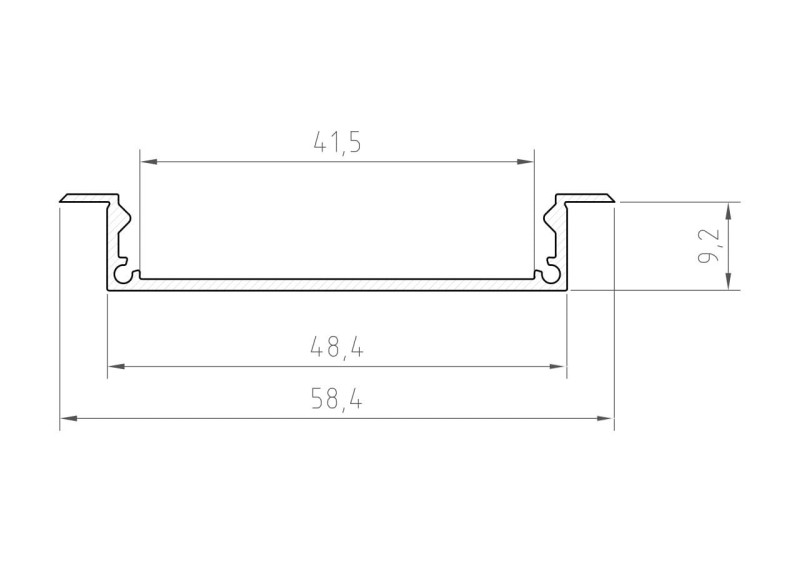 Profil aluminiowy TECH-LIGHT P21-1 anodowany 1m