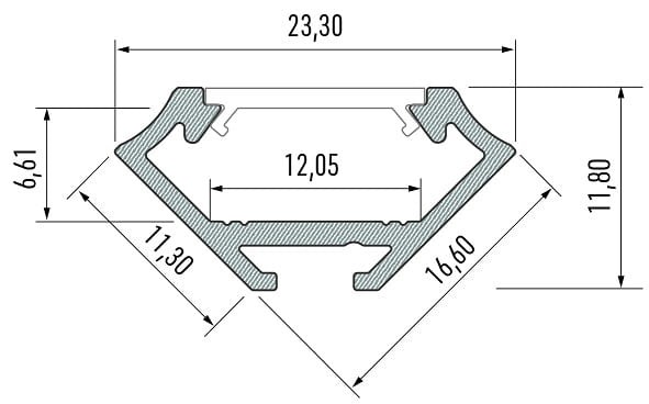 Listwa LED pod szafkę kątowa 200cm -ściemniacz LED