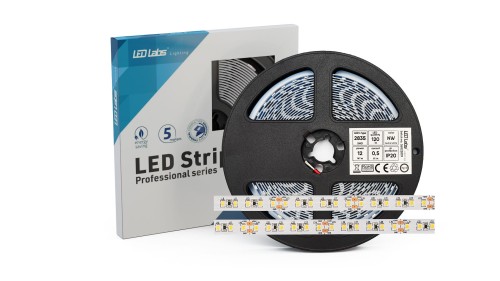 Taśma LED LL 24V 600LED 6500K 12W Ra80 IP65 3LG 5M