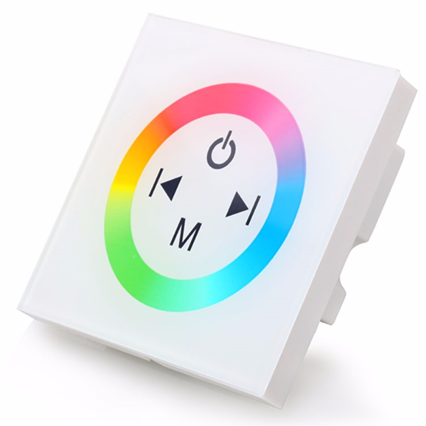 Sterownik RGB dotykowy panel naścienny - 12V 12A 144W - Biały.jpg