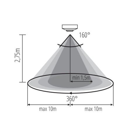 Mikrofalowy czujnik ruchu ROLF JQ-O KANLUX H360°