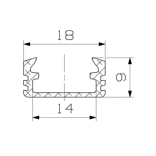 Profil aluminiowy ALU-LED P2 surowy 2m