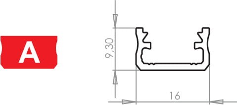 Profil aluminiowy LUMINES typ A surowy 2m