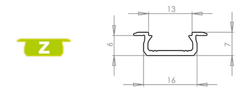 Profil aluminiowy LUMINES typ Z anodowany CZARNY 2m
