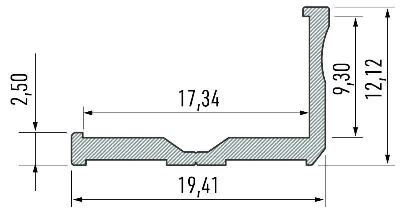 Profil aluminiowy LUMINES E BIAŁY L kątownik 2m