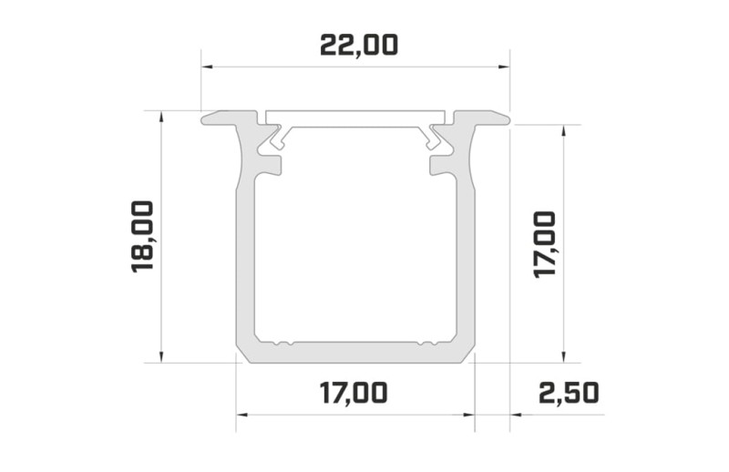 Profil aluminiowy LUMINES typ G INOX 1m