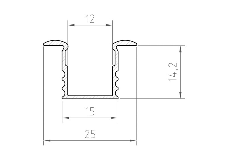 Profil aluminiowy TECH-LIGHT P18-1 anodowany 1m