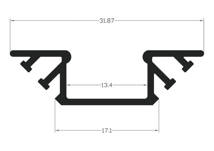 Profil Aluminiowy TECH-LIGHT srebrny anodowany P7