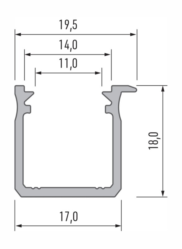 Profil Aluminiowy typ J czarny wpuszczany 1m