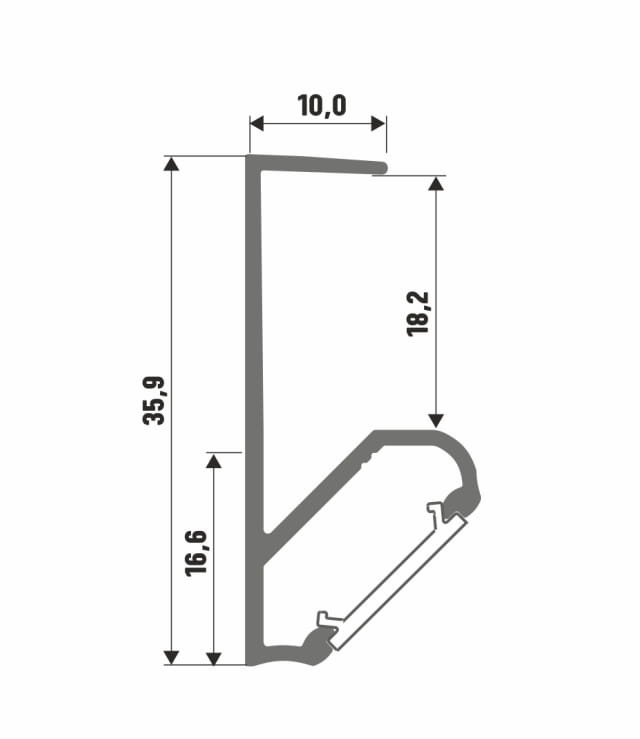 Profil Aluminiowy LUMINES Q18 anodowany kątowy 2m