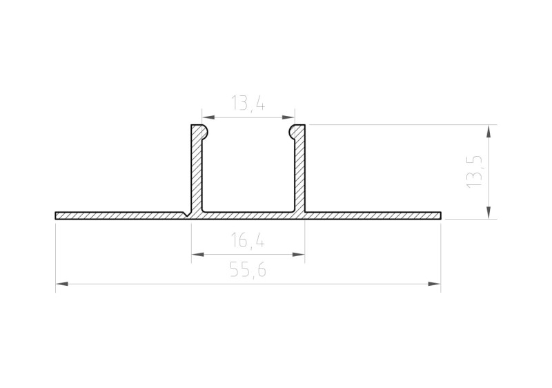 Profil aluminiowy TECH-LIGHT P17 anodowany 1m