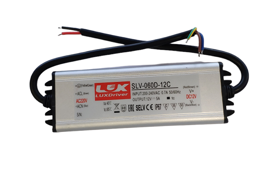 ZASILACZ LED SLV wodoodporny IP67 12V 5A 60W