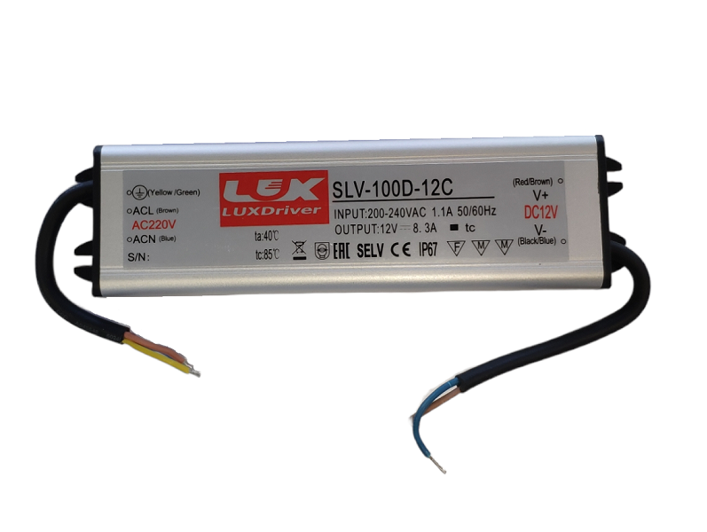 ZASILACZ LED SLV wodoodporny IP67 12V 8,33A 100W