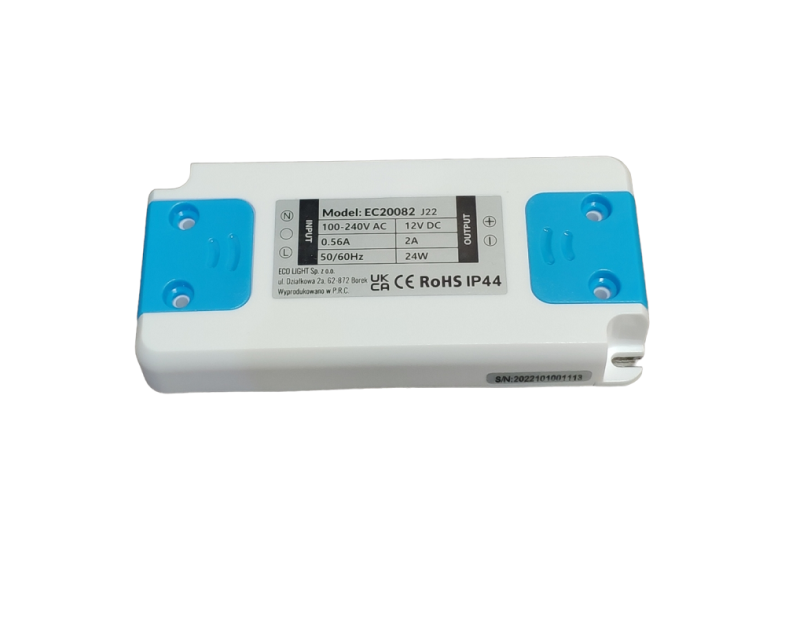 Zasilacz meblowy płaski Ecolight 24W 12V 2A IP44