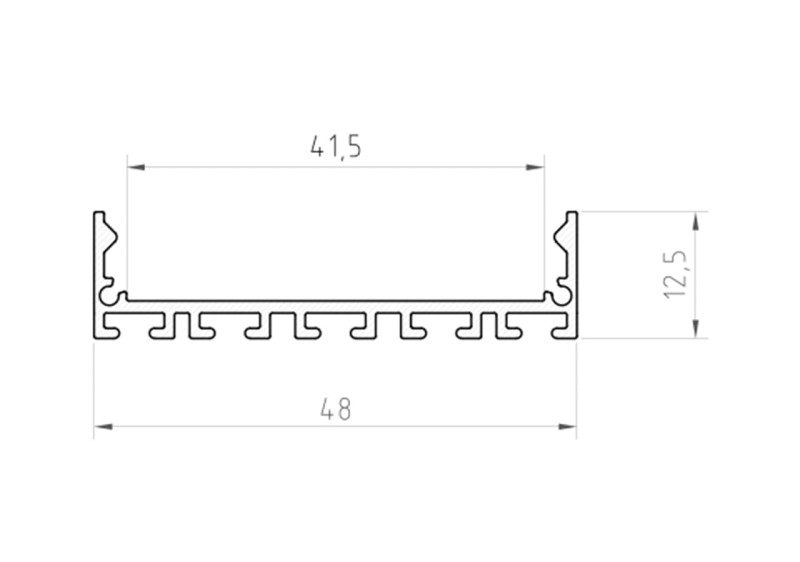Profil alu niski szeroki TECH-LIGHT P20-1 anodowany
