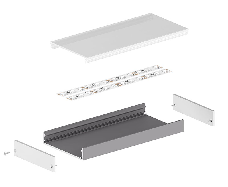 Profil alu niski szeroki TECH-LIGHT P20-1 CZARNY