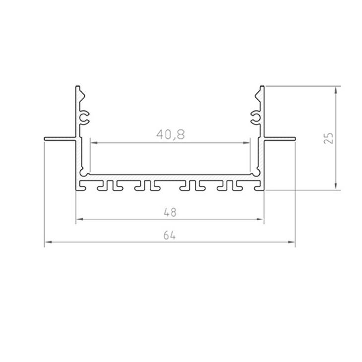 Profil alu wpuszczany anodowany TECH-LIGHT P23-2
