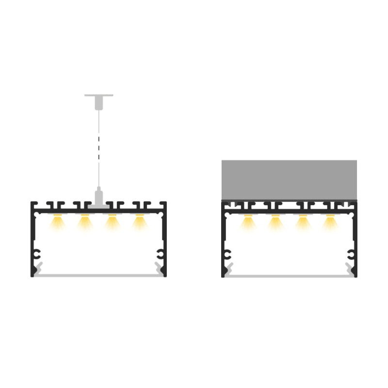 Profil aluminiowy czarny TECH-LIGHT P23-3